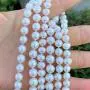 Natural AAA Quality Round White Cultured Freshwater Pearl Necklace Jewelry for Women Girls Anniversary Birthday Mother Christmas Gifts