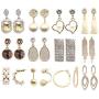 Dofash 12Pairs Stud Drop Dangle Earrings Set with Gift Box & Earring Stand - Pearl Earrings+Tassel Earrings+Dangle Earrings+Ball Earrings+Crystal Rhinestone Earrings for Womens Fashion Jewelry