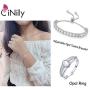 CiNily Adjustable Silver Plated Opal Tennis Bracelet for Women Girls - Fashion Jewelry Gift | Opal Bracelets in Sterling Silver,Rose Gold and Yellow Gold Plating