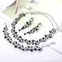 JOERICA Rhinestone Necklace and Earrings Set for Women Wave Flower Fashion Costume Jewelry