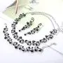 JOERICA Rhinestone Necklace and Earrings Set for Women Wave Flower Fashion Costume Jewelry