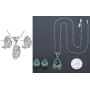Leafael [Presented by Miss New York] Teardrop Filigree Vintage Style Jewelry Set Earrings Pendant Necklace Made with Premium Crystals, Silver-Tone, 18'' + 2'', Nickel/Lead Box