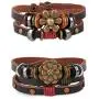 ORAZIO Leather Bracelets for Women Girls Flower Wrap Bracelets ORAZIO Leather Bracelets for Women Girls Flower Wrap Bracelets