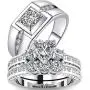 ringheart White Gold Filled Couple Rings Heart Cut Cz Womens Engagement Ring Sets Man Wedding Ring (Please Buy 2 Rings for 1 Pair) ringheart White Gold Filled Couple Rings Heart Cut Cz Womens Engagement Ring Sets Man Wedding Ring (Please Buy 2 Rings for 1 Pair)