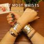 Inspirational Bracelets for Women Personalized Mantra Jewelry, Best inspiring Gifts for Her Engraved Hidden Message Quote Cuff Bangle,Motivational Gifts for Teen Girls Friends
