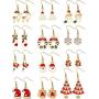 12 Pairs Christmas Drop Dangle Earrings Xmas Jewelry Earrings Set for Women