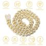 Halukakah Gold Chain for Men Iced Out,20MM Mens Gold Chain Miami 18k Real Gold Plated/Platinum White Gold Finish Choker Necklace Bracelet,Full Cz Diamond Cut Prong Set,Gift for Him