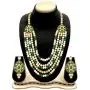Aheli Exquisite Multi Strand Faux Kundan Beads Pearl Necklace Earrings Set Indian Ethnic Wedding Traditional Jewelry for Women Aheli Exquisite Multi Strand Faux Kundan Beads Pearl Necklace Earrings Set Indian Ethnic Wedding Traditional Jewelry for Women