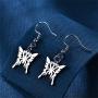 Punk Butterfly Pendant Necklace Hook Earrings Set Stainless Steel Chain Heart Necklace Dangle Earrings for Women Girls Alternative Jewelry Cool and Cute Streetwear Accessory Jewelry Set Gift