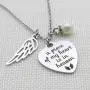 Memorial Jewelry A Piece of My Heart is in Heaven Necklace Angel Wing Stainless Steel Necklace Memorial Gift