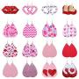 GYSONG Valentine Earrings for Women Lightweight Faux Leather Earrings Valentines Day Gifts Fashion Romantic Soft Love Heart Pendant Girls Jewelry Cute Pattern Decoration 16 Pairs