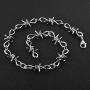 HZMAN Mens Punk Gothic Bike Alloy Barbed Wire Necklace 20 Inch
