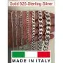 Harlembling Real Solid 925 Sterling Silver Cuban Chain - Flat Curb Necklace 2-14mm - Great for Pendants Or Wear Alone - 3-220 Grams Heavy - Mens Or Ladies - Italy Made