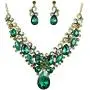 BriLove Womens Costume Fashion Crystal Teardrop Marquise Butterfly Filigree Enamel Statement Necklace Dangle Earrings Set BriLove Womens Costume Fashion Crystal Teardrop Marquise Butterfly Filigree Enamel Statement Necklace Dangle Earrings Set