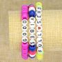 FUNEIA 6Pcs VSCO Bracelets for Women Boho Acrylic Beads Elastic Rope Friendship Bracelets Set Summer Beach Jewelry
