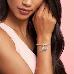 Pandora Jewelry Bicycle Dangle Cubic Zirconia Charm in Sterling Silver