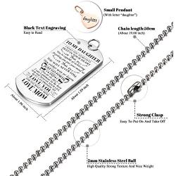 To My daughter from mom I Want You To Believe Love Mom Dog Tag Military Air Force Navy Coast Guard Necklace Ball Chain Gift for Best daughter Birthday and Graduation