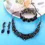 Fiasaso Wedding Crystal Jewelry Set for Women Bridal Rhinestone Necklace Earrings Bracelet Wedding Bridesmaid Jewelry
