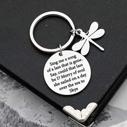 G-Ahora Outlander Themed Gifts Sing Me A Song Lyrics Dragonfly Bracelet Keychain Skye Boat Song Claire Jamie Fraser Lover Gift for Outlander Fans