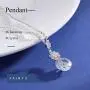 Fairyu Womens Wedding Crystal Teardrop Pendant Necklace Earrings Dangle Set Silver Plated Rhinestone Bridal Necklaces Earrings Drop Bridal Jewelry for Party Prom Pageant