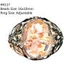 Natural Ghost Phantom Quartz Crystal Ring Jewelry For Women Man Silver Garden 16x10mm Oval Beads Adjustable Ring AAAAA