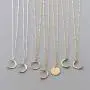 Befettly Moon Pendant Necklace 14K Gold Fill Dainty Hammered Moon Phase Gold Choker Simple Crescent Moon Full Moon Karma Circle Choker Necklace