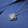 Nowonchic 925 Sterling Silver Love Knot Pendant Necklace for Women, 18+2 inch