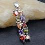 Multi Gemstone Pendants Garnet Amethyst Morganite Peridot Promise Wedding Party Necklaces Pendants