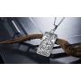 4ZOM Silver Stainless Steel X Wheel of Fortune Tarot Card Pendant Necklace