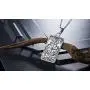 4ZOM Silver Stainless Steel X Wheel of Fortune Tarot Card Pendant Necklace