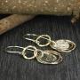 Two Tone Infinity Earrings 925 Sterling Silver & 14k Gold Filled Multi Circles Dangle Earrings