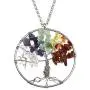 JOVIVI 7 Chakra Tree of Life Tumbled Gemstone Healing Crystals Necklace & Earrings & Chakra Bracelet Sets, Mothers Day Gifts (4pcs: Tree of Life Necklace & Earrings & 7 Chakras Bracelet)