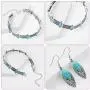 Bohemian Turquoise Necklace Choker Turquoise Earrings Silver Short Choker Necklace Handmade Vintage Necklace with Vintage Statement Drop Dangle Earrings Gothic Boho Jewelry Set for Women Bohemian Turquoise Necklace Choker Turquoise Earrings Silver Short Choker Necklace Handmade Vintage Necklace with Vintage Statement Drop Dangle Earrings Gothic Boho Jewelry Set for Women