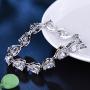 Syink Bridal Jewelry Set for Wedding Party Crystal CZ Zircon Earrings Bracelets Necklace Jewelry Set 3pcs Silver Tone