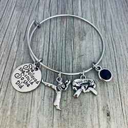 Jiu Jitsu Charm Bracelet - She Believed She Could Martial Arts Black Belt Charm Bracelet, Jiu Jitsu Gift for Women, Teens and Girls