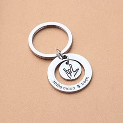 AKTAP Sign Language Jewelry I Love You to The and Back Keychain ASL Sign Language Gift Interpreter Gift ASL Jewelry