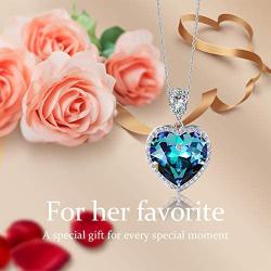 BEWE Love Heart Necklace for Women Purple Swarovski Heart Crystal with 18 Real Gold Plated Dainty Chain Princess for Girls Women, Adjustable Chain