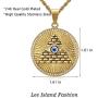 Lee Island Fashion 24K Gold Plated Eye of Horus On Pyramid Egyptian Protection Pendant Stainless Steel Necklace For Men Boys, 24 Inch Chain Eye of Providence/ All-Seeing-Eye/Blue Evil Eye Jewelry