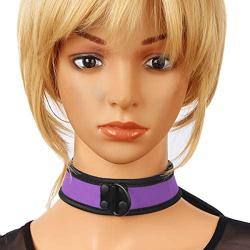 CHICTRY Soft Neoprene Padded Choker Collar Adjustable Novelty Adult Neck Harness Choker with Metal D-Ring for Men Women