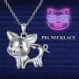WINNICACA S925 Sterling Silver Cute Animal Necklace Birthday Jewelry Gifts for Pig/Mouse/Cow/Flamingo Lovers WINNICACA S925 Sterling Silver Cute Animal Necklace Birthday Jewelry Gifts for Pig/Mouse/Cow/Flamingo Lovers