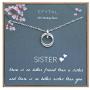 EFYTAL Sister Gift from Sister, 925 Sterling Silver Interlocking Circles Necklace, Sister Birthday Gift, Big Sister Gifts Necklaces for Sisters Jewelry