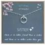 EFYTAL Sister Gift from Sister, 925 Sterling Silver Interlocking Circles Necklace, Sister Birthday Gift, Big Sister Gifts Necklaces for Sisters Jewelry