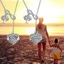 WUSUANED Mother and Daughter Heart Family Tree Pendant Infinity Lariat Y Necklace Set Mommy and Me Jewelry Gift for Mom and Daughter