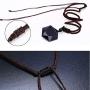 MENGLINA Women Men Blue Sandstone Hexagram Star Pendant Necklace Lucky Love Natural Energy Stone Rope Chain Couple Necklace Jewelry Adjustable