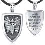 Aniu St Michael Necklace Sterling Silver for Men Women, Archangel Protect Angel Guardian Saint Michael Amulet Shield Protection Pendant Unique Jewelry Gift, Protect Us Good Luck Pendant