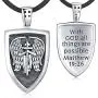 Aniu St Michael Necklace Sterling Silver for Men Women, Archangel Protect Angel Guardian Saint Michael Amulet Shield Protection Pendant Unique Jewelry Gift, Protect Us Good Luck Pendant