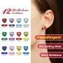 FaithHeart Birthstone Earrings for Women, Sterling Silver Girls Stud Earrings, Dainty Teen Girls Jewelry Present with Delicate Brand Box FaithHeart Birthstone Earrings for Women, Sterling Silver Girls Stud Earrings, Dainty Teen Girls Jewelry Present with Delicate Brand Box