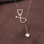 MAOFAED Nurse Necklace Heartbeat Stethoscope Lariat Necklace ECG Pendant Chokers Necklace