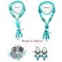 Amazon Day Deals Turquoise Long Beaded Bohemia Necklace for Women Vintage Ethnic Alloy Pendant Jewelry & Earring Set