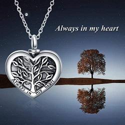 POPKIMI Urns for Human Ashes Sterling Silver Urn Necklace Cremation Jewelry Memorial Pendant with Fill Kit